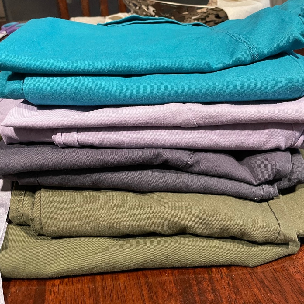 Grey's Anatomy Scrubs in Aqua, Lilac, Charcoal, and Sage